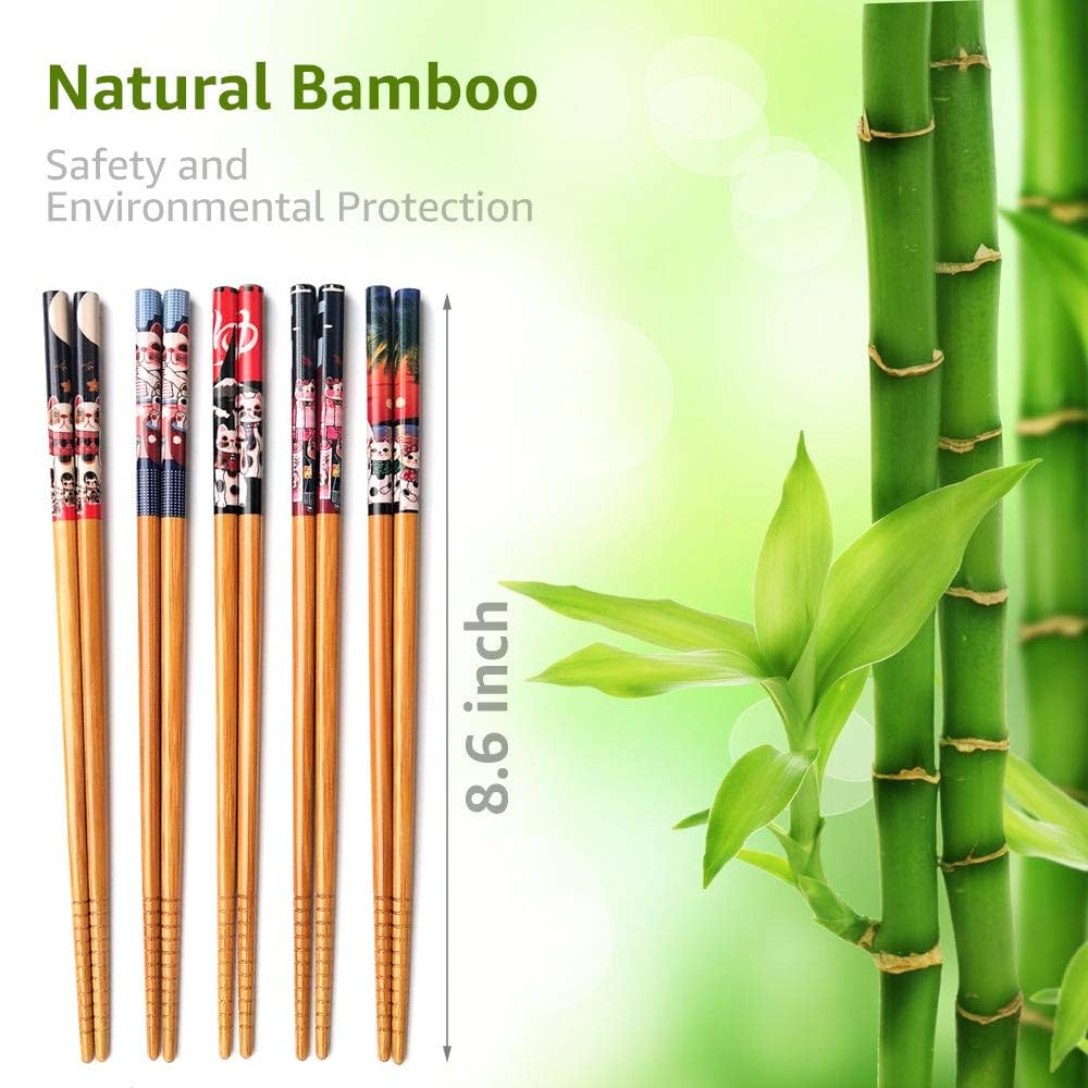 Amazon.com: 5 Pairs Chopsticks and Chopstick Rest Set, Cute